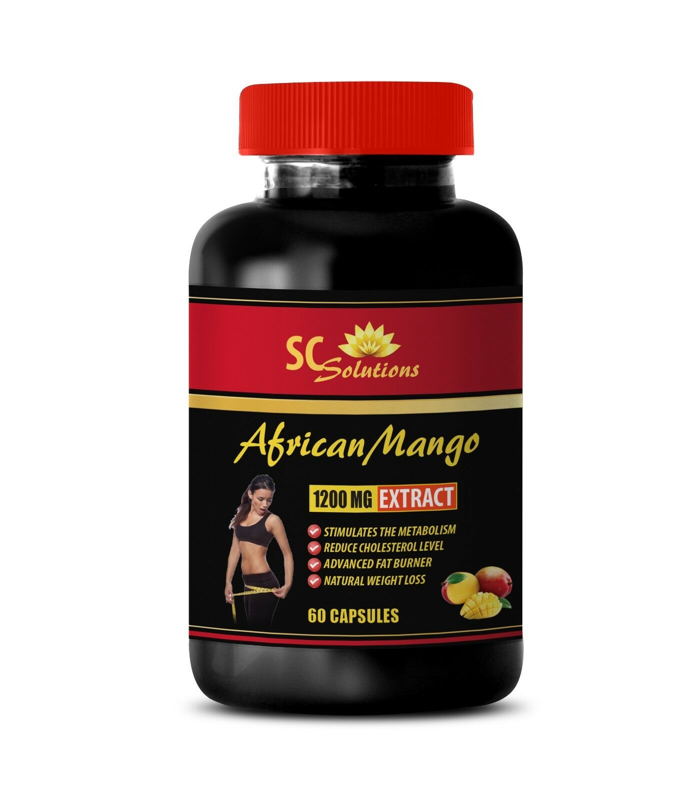 Fat Grabbers - African Mango 1200mg - African Mango Core - 1 Bottle (60 Capsules