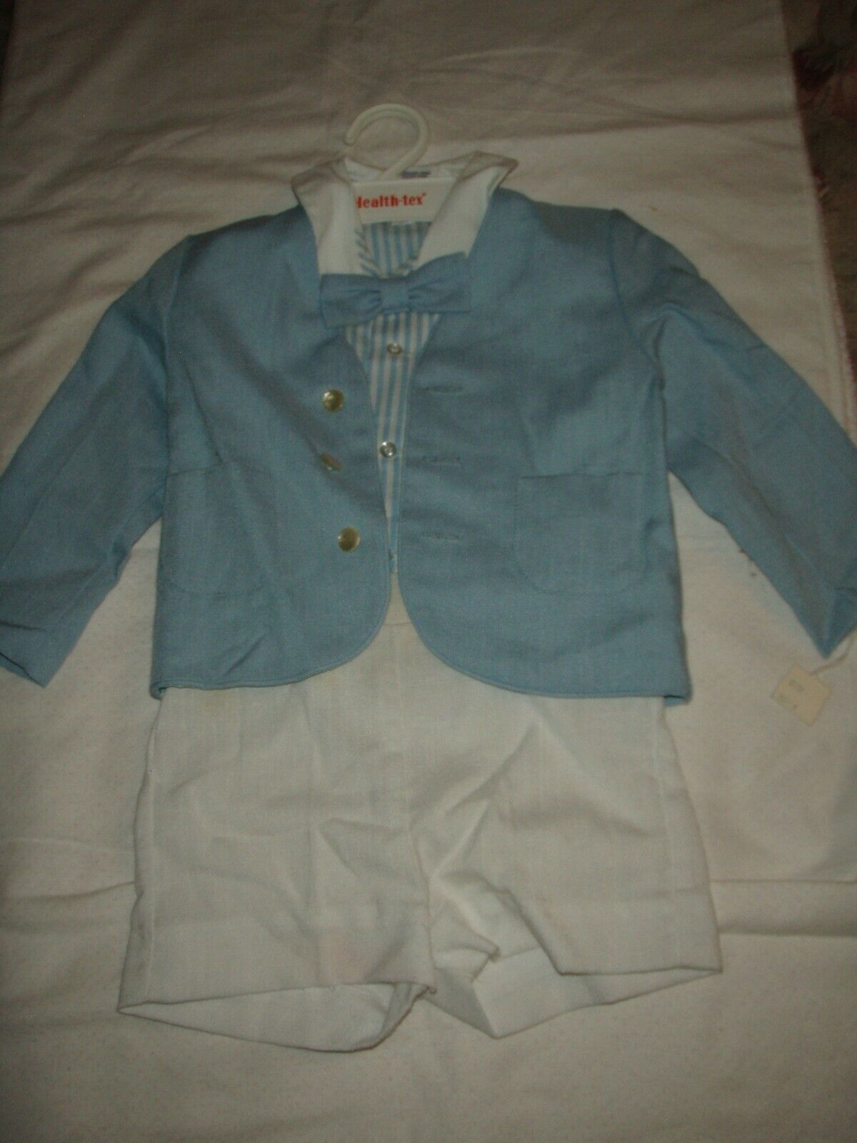 Adorable Peter Piper Toddler Boy Blue White Linen Summer Suit W Hang Tag 1980s