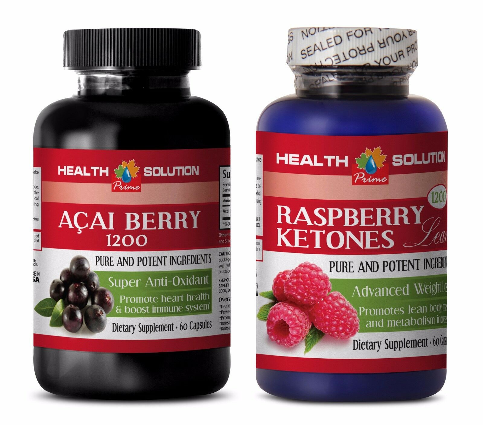 Weight Loss Natural Vitamins - Acai Berry – Raspberry Ketones Combo -acai Energy
